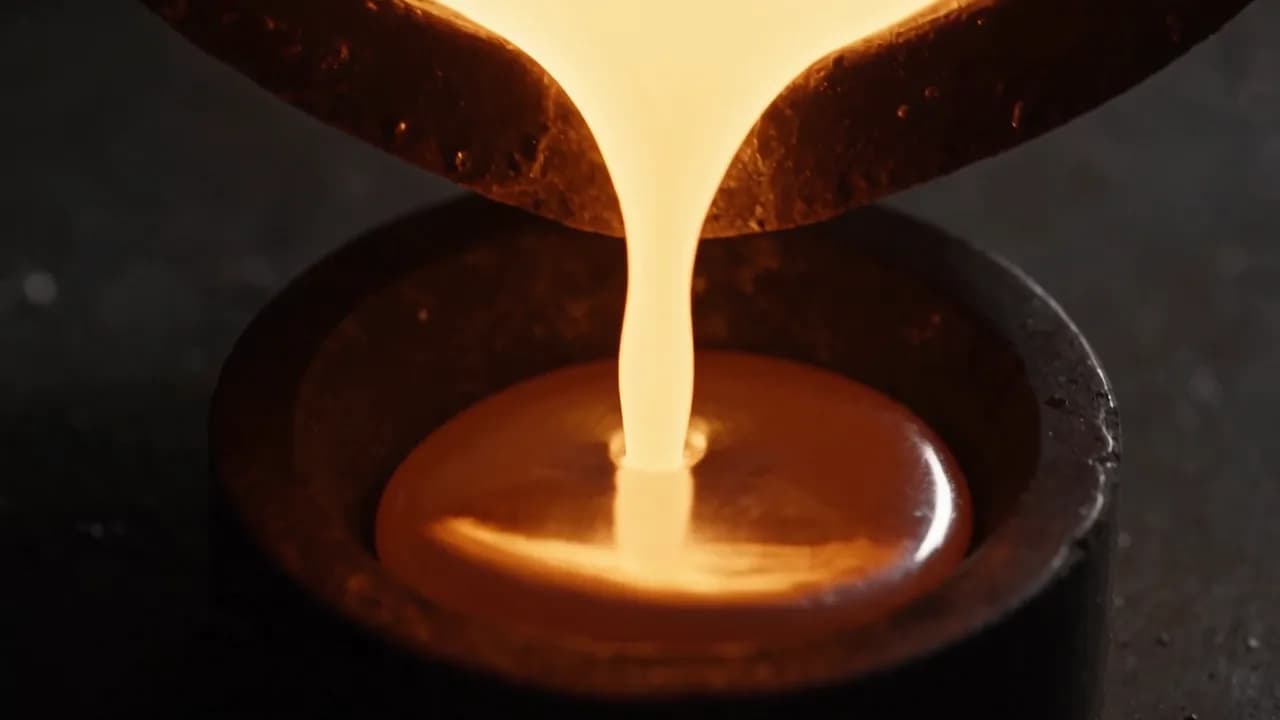 Generated conceptual macro image of a dark metalworking process, not documentary footage